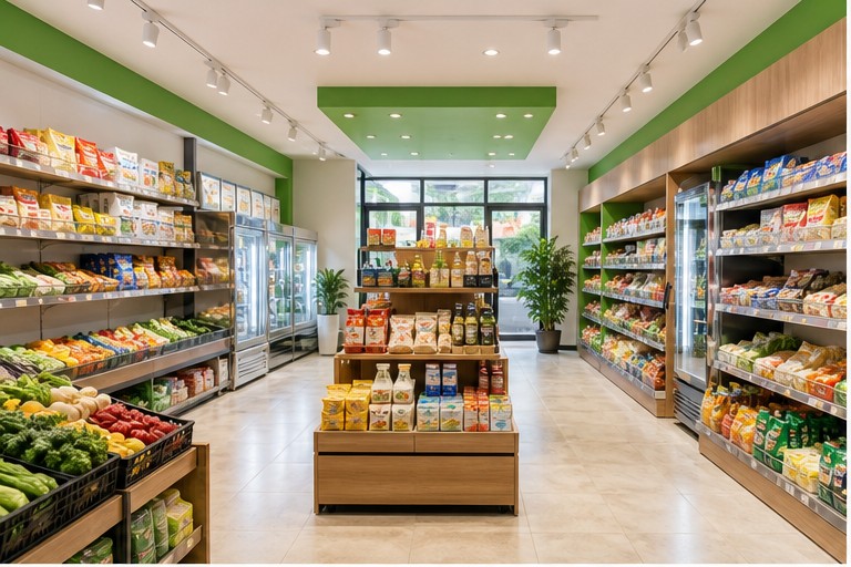 Không gian Nhanh Mart sáng và sạch
