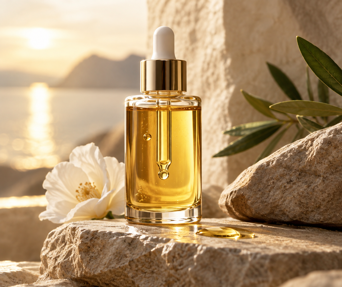 Tinh dầu phục hồi cùng lá olive
