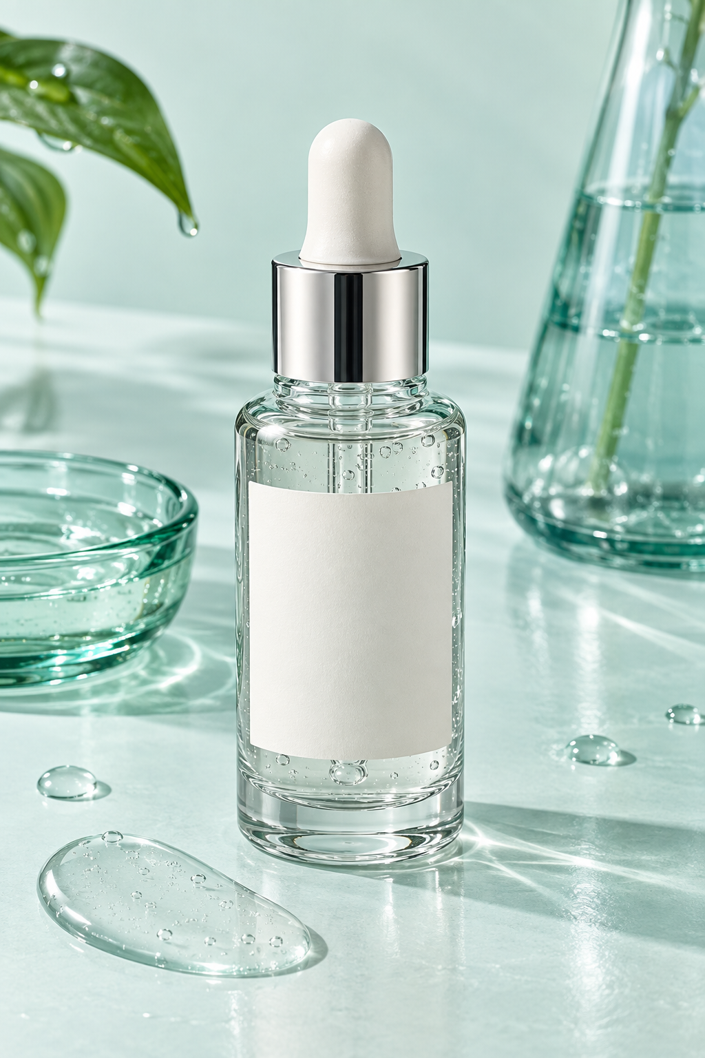 Bộ sản phẩm DEW LAB trên bàn lab sáng
