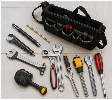 Dụng cụ được sắp xếp an toàn