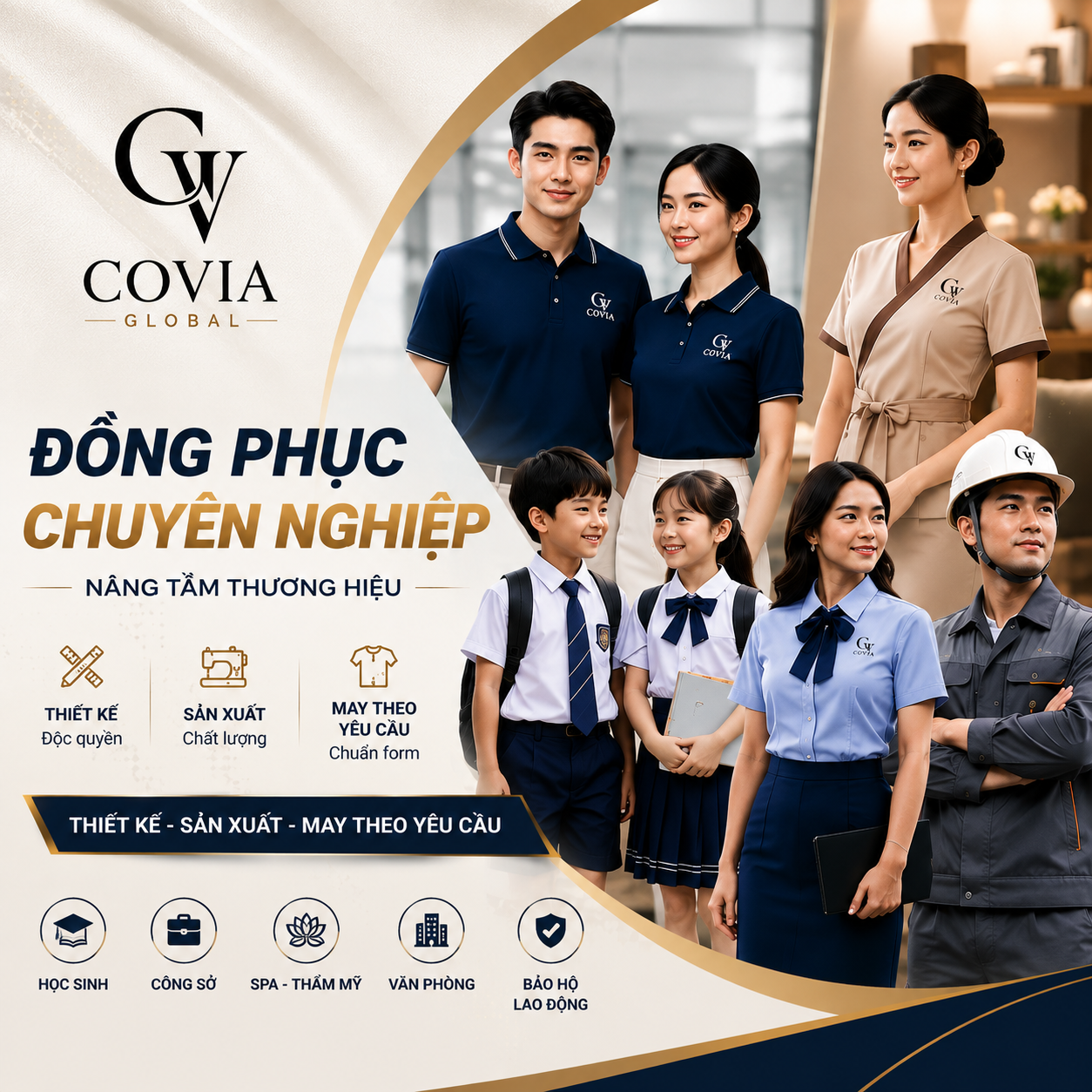 COVIA GLOBAL – Giải pháp đồng phục chuyên nghiệp cho doanh nghiệp, trường học và tổ chức