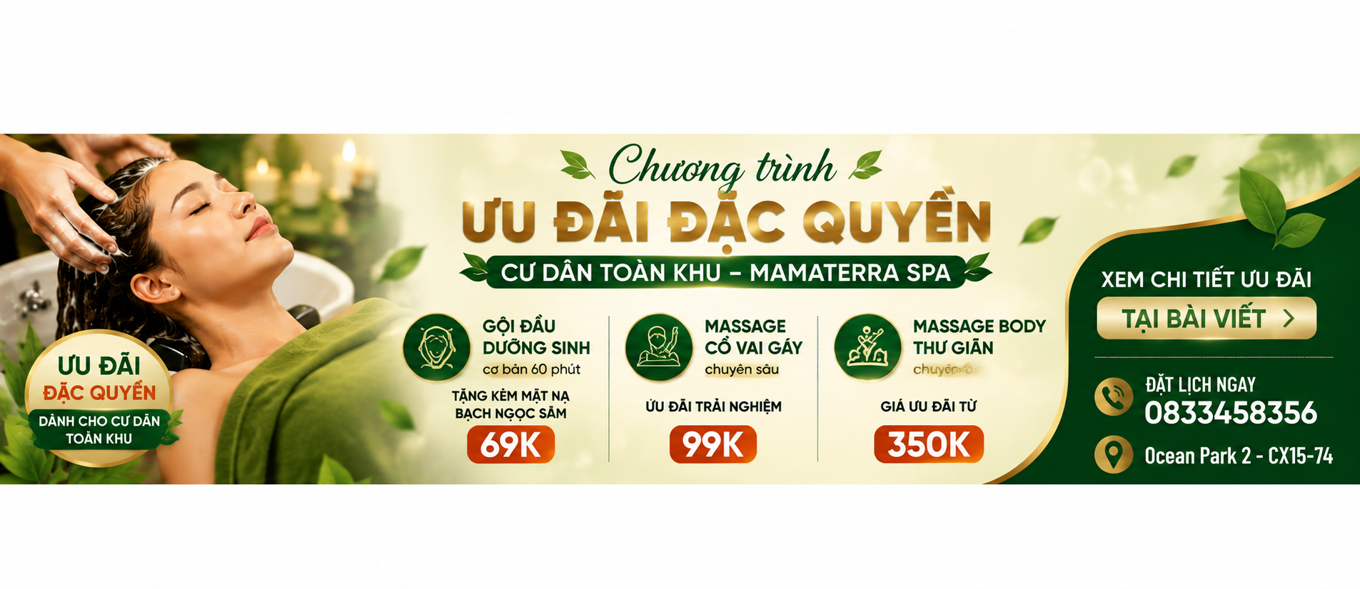 DichVuOCP kết nối ưu đãi Mamaterra Spa dành cho cư dân OCP2&3